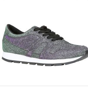 ALDO Glitter Sneakers. Purple, Green & silver Metallic. Size 7.5